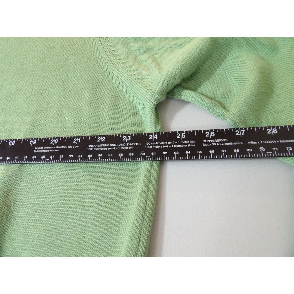Vintage 346 Brooks Brothers‎ Green V Neck Cotton Long Sleeve Sweater Size L - Picture 5 of 6